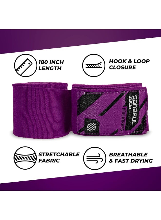 Sanabul  Elastic Professional 180 inch Handwraps – Boxing, Kickboxing, Muay Thai, MMA (Purple) - Image 3