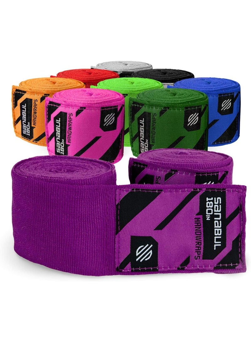 Sanabul  Elastic Professional 180 inch Handwraps – Boxing, Kickboxing, Muay Thai, MMA (Purple) - Image 1