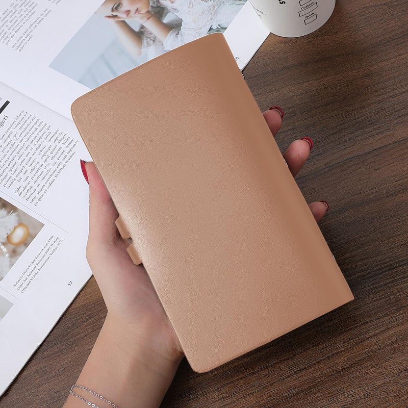 Romozi RFID Credit Card Holder, Leather Business Card Organizer with 96 Card Slots, Credit Card Case for Managing Your Different Cards and Important Documents to Prevent Loss or Damage (Khaki) - Image 4