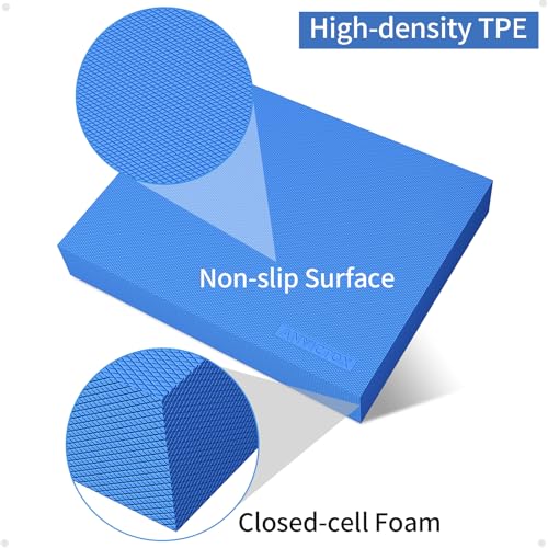 ANVICTOX Balance Pad 19.8 * 15.7 * 2.4",XL Balance Pad for Physical Therapy,Extra Large Foam Balance Board Stability Pad for Rehabilitation Core Training Stretching Mobility (Blue-TPE) - Image 2