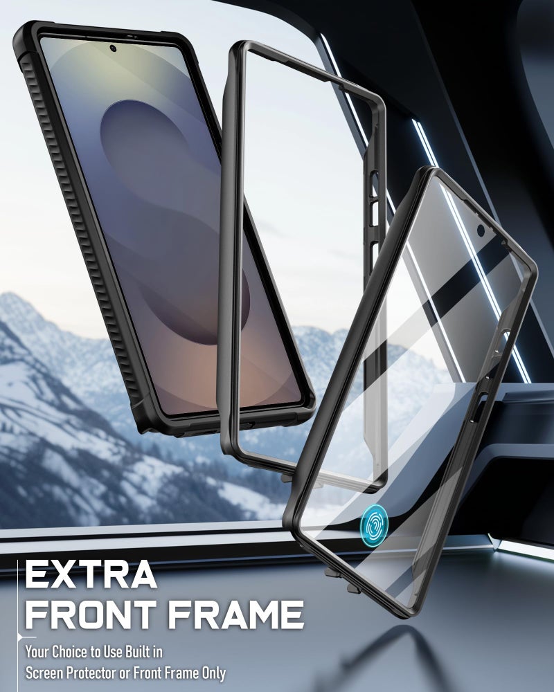 Poetic Guardian Case for Galaxy S25 Ultra 5G 6.9 inch (2025), [20FT Mil-Grade Drop Tested] Built-in Screen Protector [Work with Fingerprint ID] Full Body Shockproof Rugged Clear Case, Black/Clear - Image 3