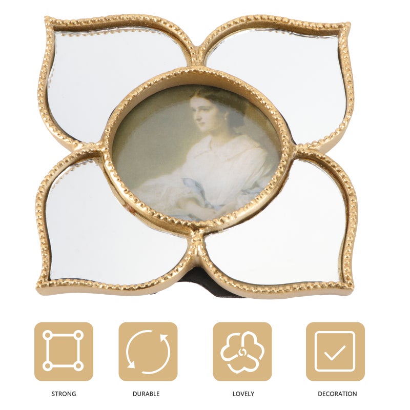 1PC Resin Photo Frame Adornment Wedding Photo Ornament (Golden) - Image 3