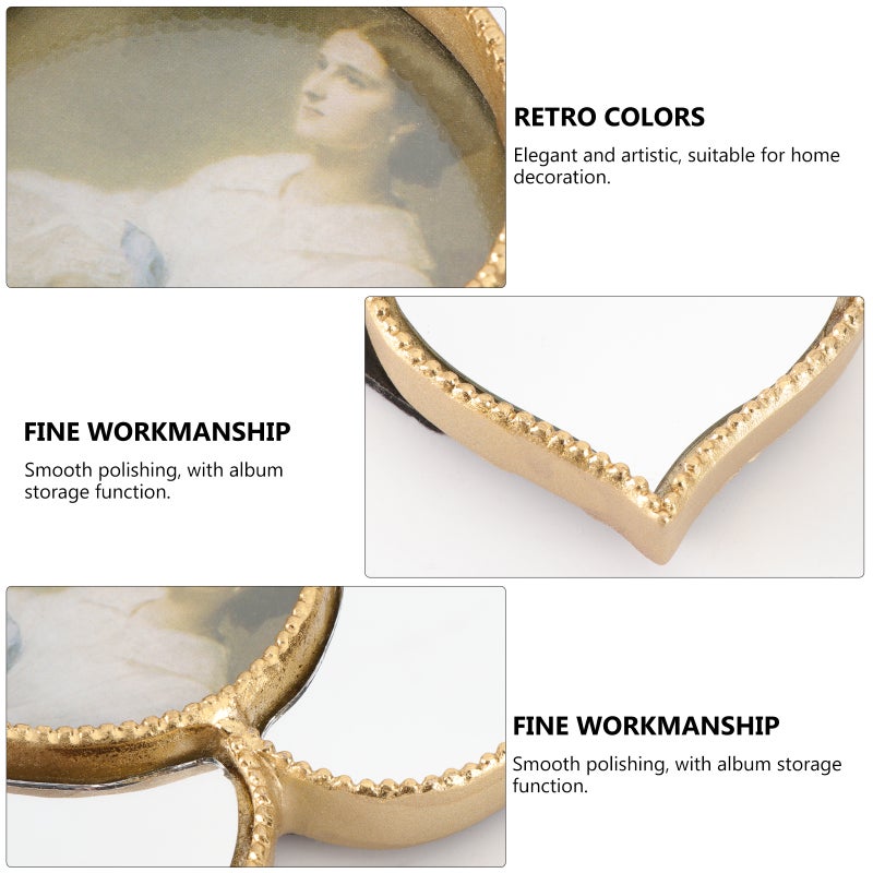 1PC Resin Photo Frame Adornment Wedding Photo Ornament (Golden) - Image 5
