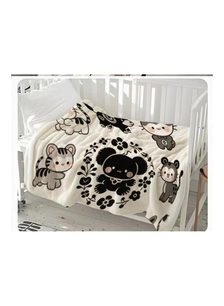 general Children's or student cartoon flannel thin blanket (warm and comfortable, suitable for sleep, games) 100cm*150cm - 973 - Image 1