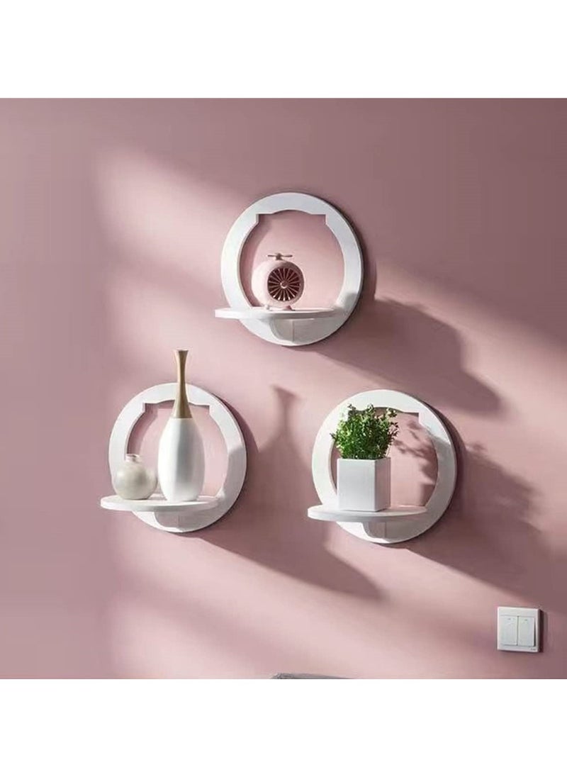 SYOSI Set of 3 Floating Shelves for Wall, Easy Assembly, 29x29x18 cm, White PVC Shelves, Practical and Decorative Shelf for Children's Room, Living Room, Bedroom, and More  - Image 5