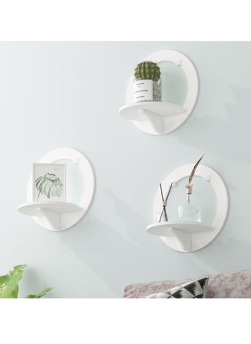 SYOSI Set of 3 Floating Shelves for Wall, Easy Assembly, 29x29x18 cm, White PVC Shelves, Practical and Decorative Shelf for Children's Room, Living Room, Bedroom, and More  - Image 4
