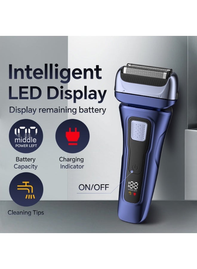 NIBEMINENT Electric Rotary Shaver, Waterproof, USB Rechargeable, 3 Blades, Includes Sideburn Trimmer and Beard Razor - Image 2