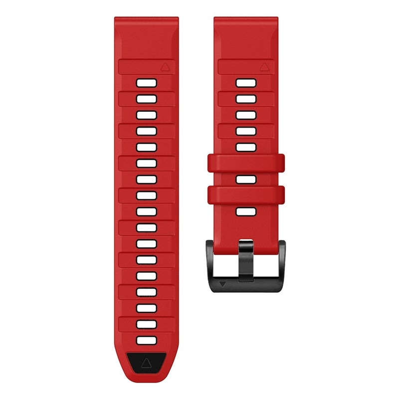 S-TOP For Garmin 22mm Official Two Color Quick Release Silicone Watch Band(Red Black) - Image 3