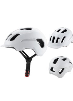 Commuting helmet, detachable lining leisure cycling protective helmet, anti fall, anti-collision, breathable, suitable for electric bicycles,  unisex,white