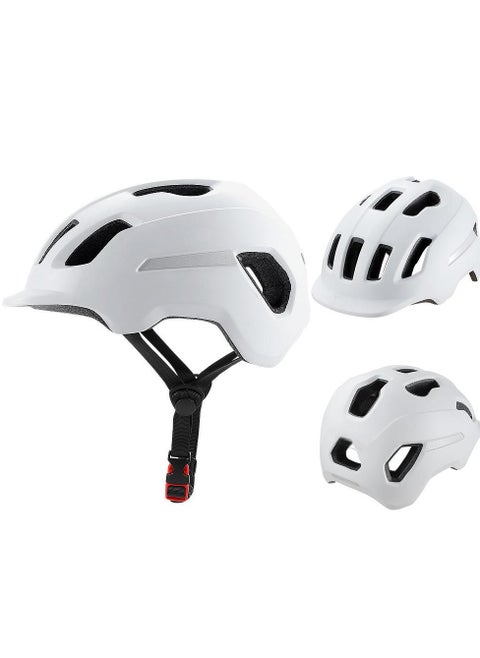 Commuting helmet, detachable lining leisure cycling protective helmet, anti fall, anti-collision, breathable, suitable for electric bicycles,  unisex,white