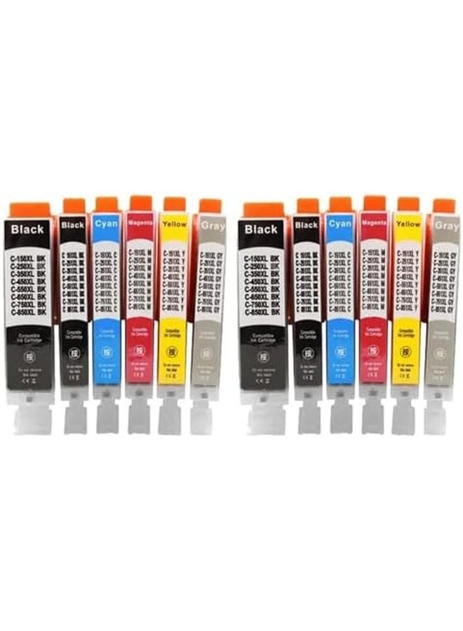 خرطوشة حبر متوافقة PGI 150 CLI 151 6 ألوان 2 مجموعة لطابعات Canon IX6810 MG6310 MG5610 IP7210 IP8710 MG5410 - Image 1