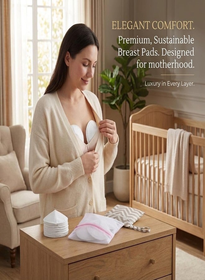 oiikain Reusable Nursing Pads with Washing Bags - 10-Pack Viscose from Bamboo Breastfeeding Pads, Washable Organic Maternity Nipple Pads (L 4.72") (3 Layer Anti-Slip, Anti-Slip Particles) - Image 4