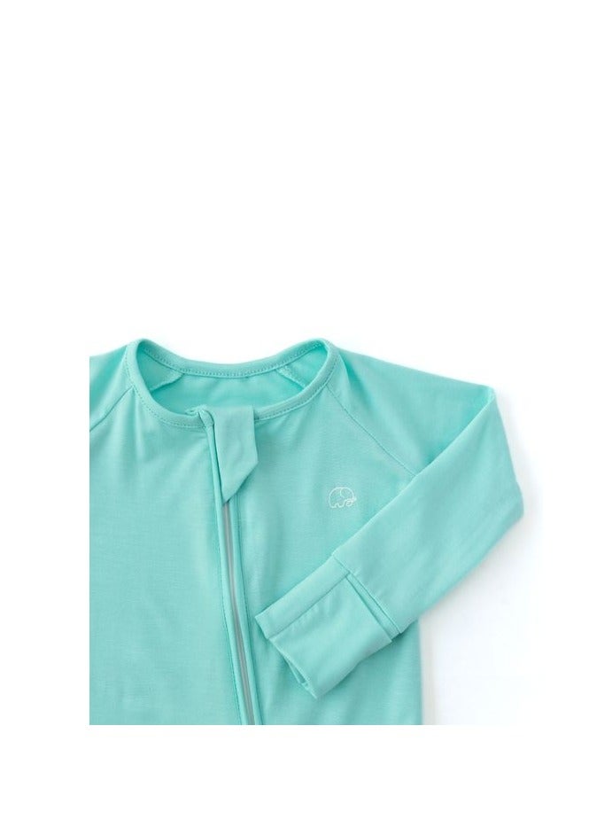 Anvi Baby Organic Zipper Romper Light Blue  0 to 3 months  - Image 4