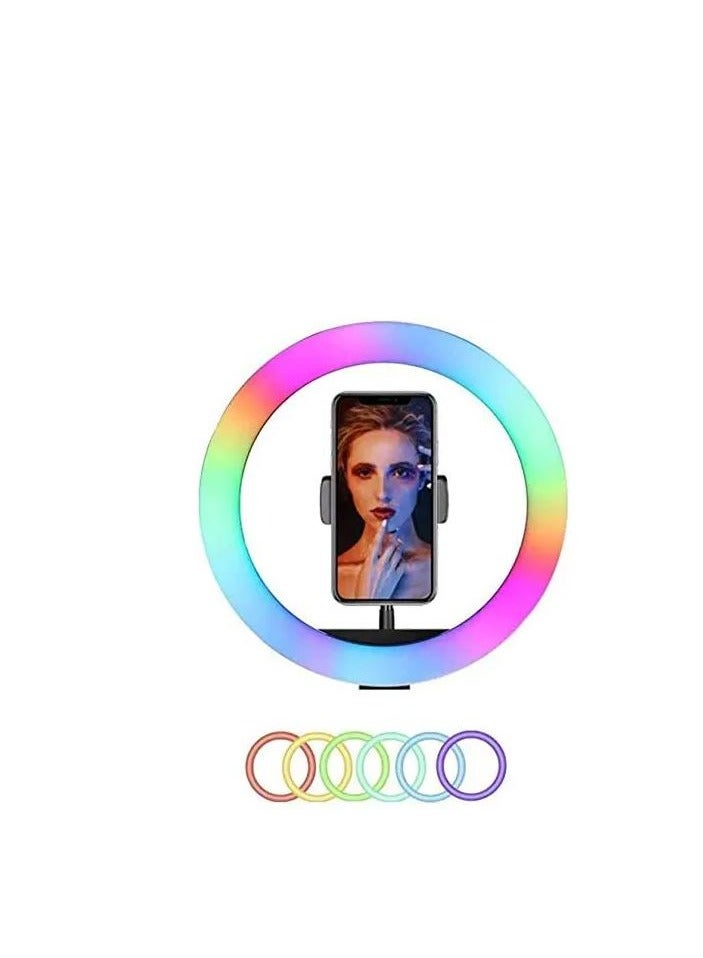 برو ميج بروميغ حلقة إضاءة LED RGB بحجم 18 بوصة للهاتف والتابلت والكاميرا – مع حقيبة حمل، بدون حامل – أبيض (PM-RL18-RGB-STAND) - Image 1