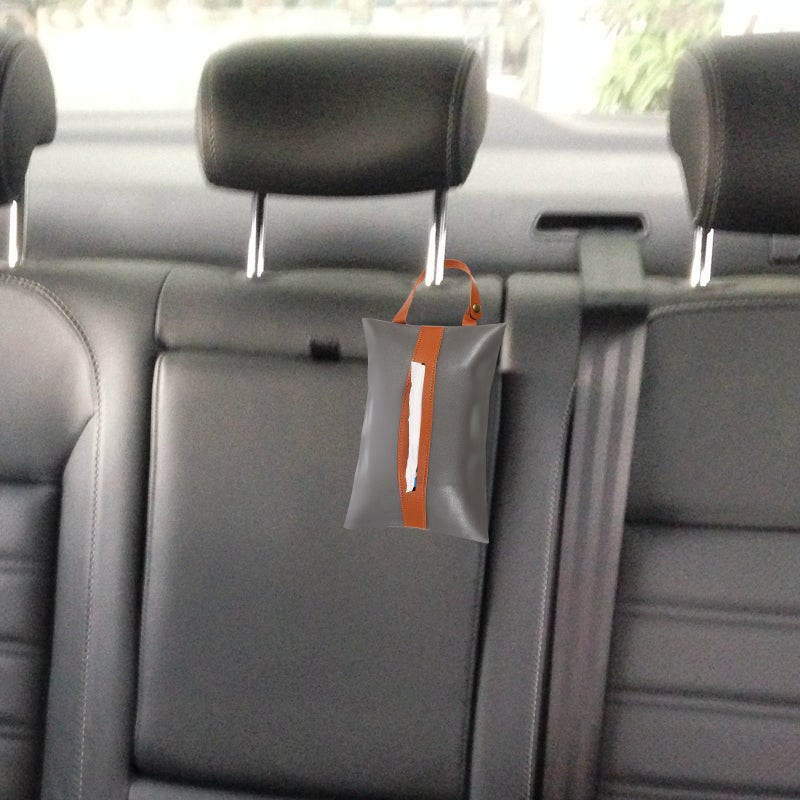 2 pcs Convenient Car Use Tissue Holder Car Interior Tissue Bag Hanging Dispenser - Image 5