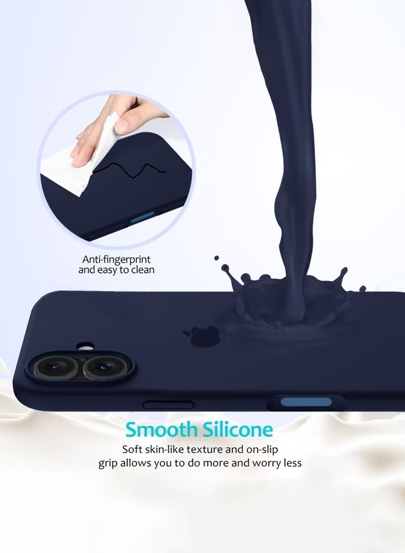 اليشمك جراب iPhone 17 من السيليكون السائل الفاخر، غطاء هاتف ناعم مغطى بالكامل بثلاث طبقات لهاتف iPhone 17، بطانة من الألياف الدقيقة مضادة للخدش، جراب هاتف iPhone 17 مقاس 6.3 بوصة - Image 3