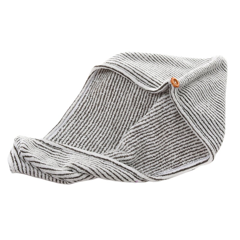 2pcs Hair Drying Quick Drying Towel Hair Absorbent for Women Girls Ladies (Grey and White) - Image 2