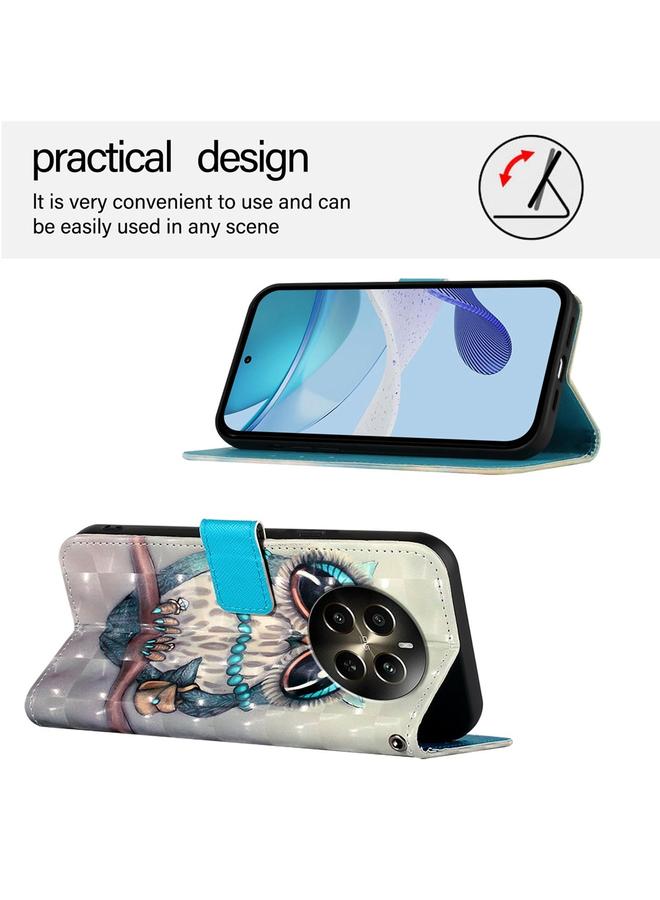 S-TOP Case For Realme 12+ / Narzo 70 Pro 5G India 3D Painting Horizontal Flip Leather Phone Case - Image 3