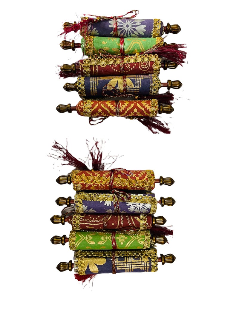Krisah Hand made Printed Paper Pack of 10 Golden Ethnic Scroll Style Shagun/Sagan/Envelopes (10) - Image 5