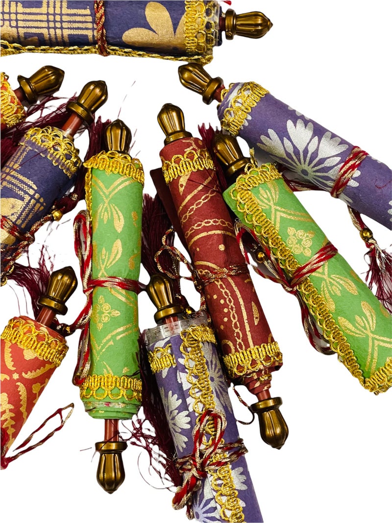 Krisah Hand made Printed Paper Pack of 10 Golden Ethnic Scroll Style Shagun/Sagan/Envelopes (10) - Image 3