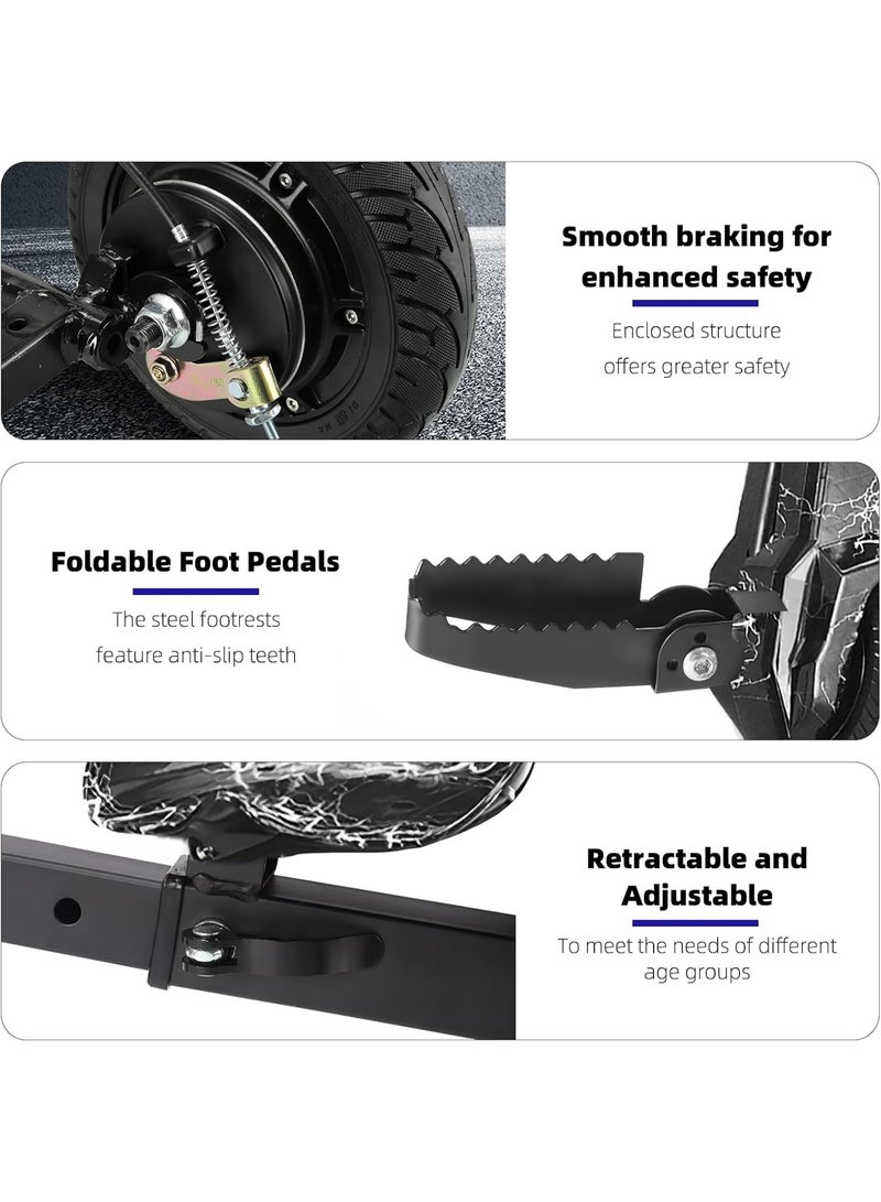 آه آه دراجة سكوتر كهربائية الانجراف ، دراجة سكوترية صغيرة قابلة للتعديل مع بطارية 36V ، دراجة سكوتر كهربائية مع مجموعة لوحة للخوذة ، 3 درجات من ركبتي الأطفال والمرفق (8 بوصات) - Image 5