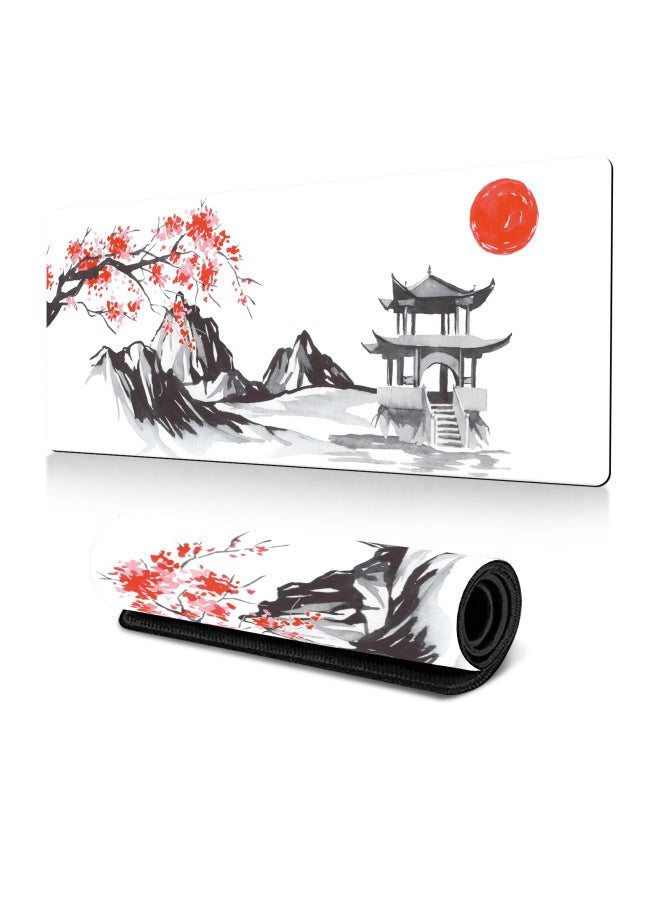 Ink Cherry Blossom Mouse Pad Large Office Desk Pad Dead Life Black And White Series Mouse Pad Rubber Non-slip-Color:300*800*3MM-Pattern:Pattern 6  - Image 1