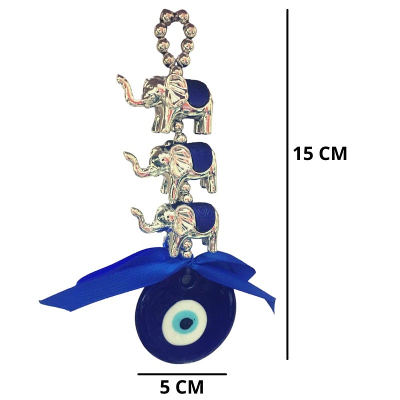 RIPE INDIA RIPE INDIA Fengshui 3 Elephant Evil Eye Hanging Nazar Battu for Home Office and Car - Image 2