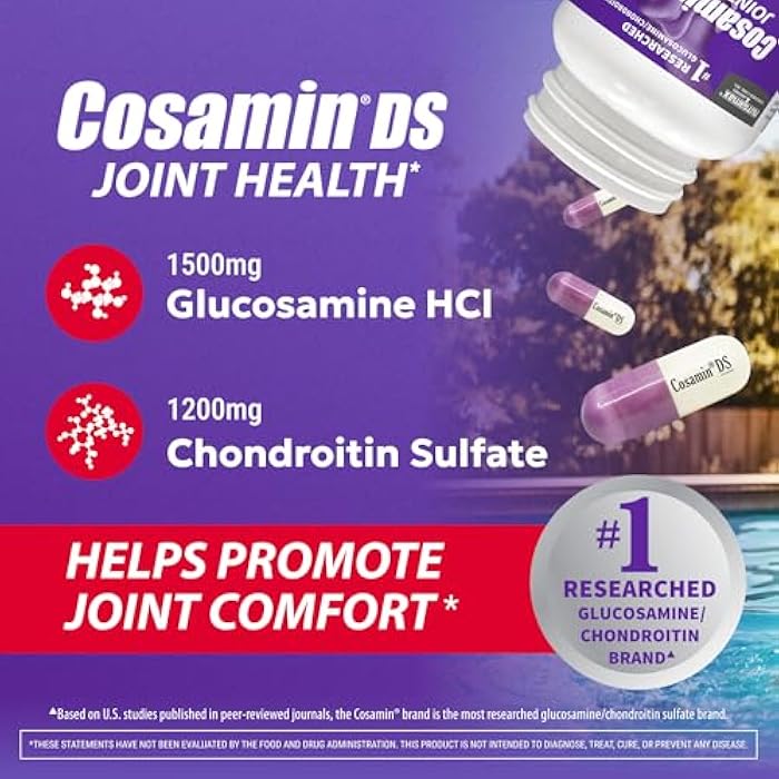 Nutramax Laboratories Cosamin® DS Joint Health Supplement with Glucosamine & Chondroitin for Adult Men & Women, Joint Supplement, 180 Capsules - Image 3