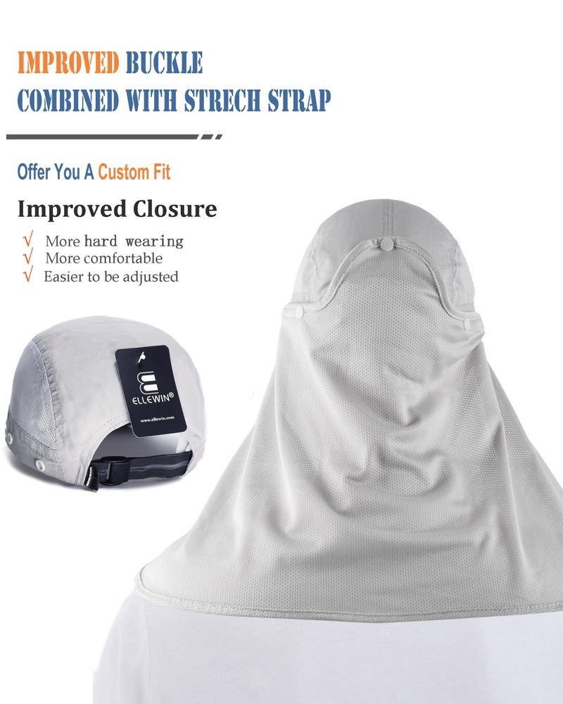 ELLEWIN Outdoor Sun Hat for Men Women UPF 50+ Fishing UV Hat with Neck Flap Face Cover for Sun Protection - Image 4