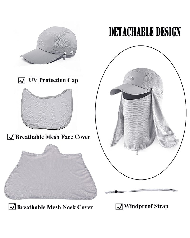 ELLEWIN Outdoor Sun Hat for Men Women UPF 50+ Fishing UV Hat with Neck Flap Face Cover for Sun Protection - Image 2
