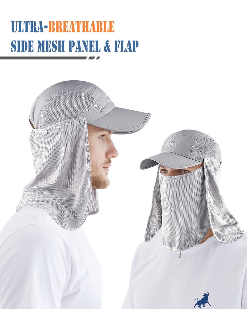 ELLEWIN Outdoor Sun Hat for Men Women UPF 50+ Fishing UV Hat with Neck Flap Face Cover for Sun Protection - Image 3