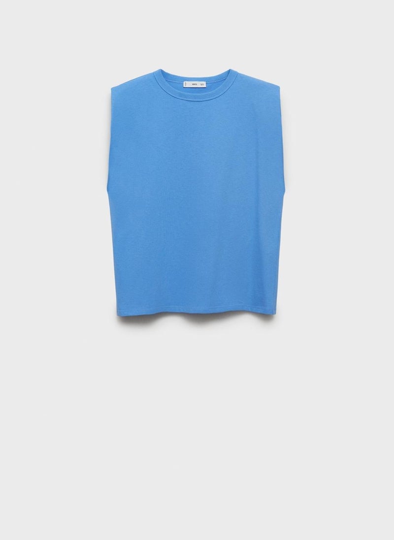 MANGO Short-Sleeved T-Shirt With Shoulder Pads  - Image 5