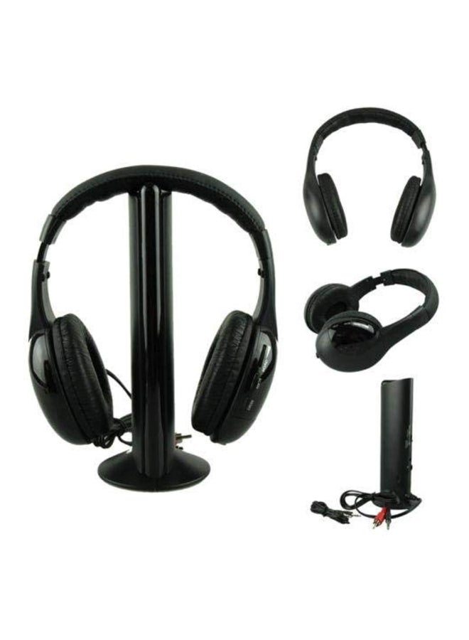 5-In-1 Wireless Over-Ear Headphone Black - Image 3