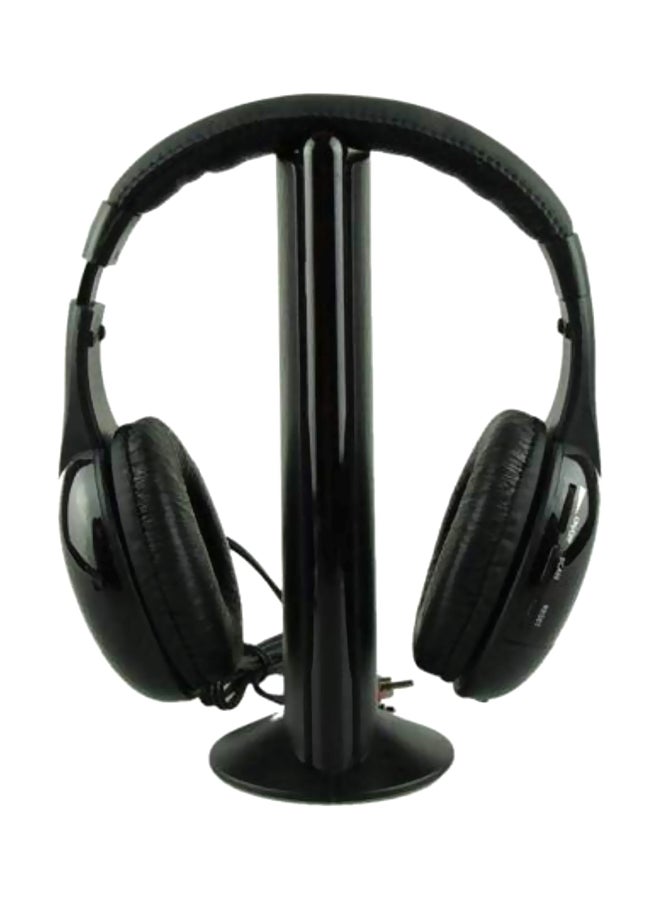 5-In-1 Wireless Over-Ear Headphone Black - Image 1