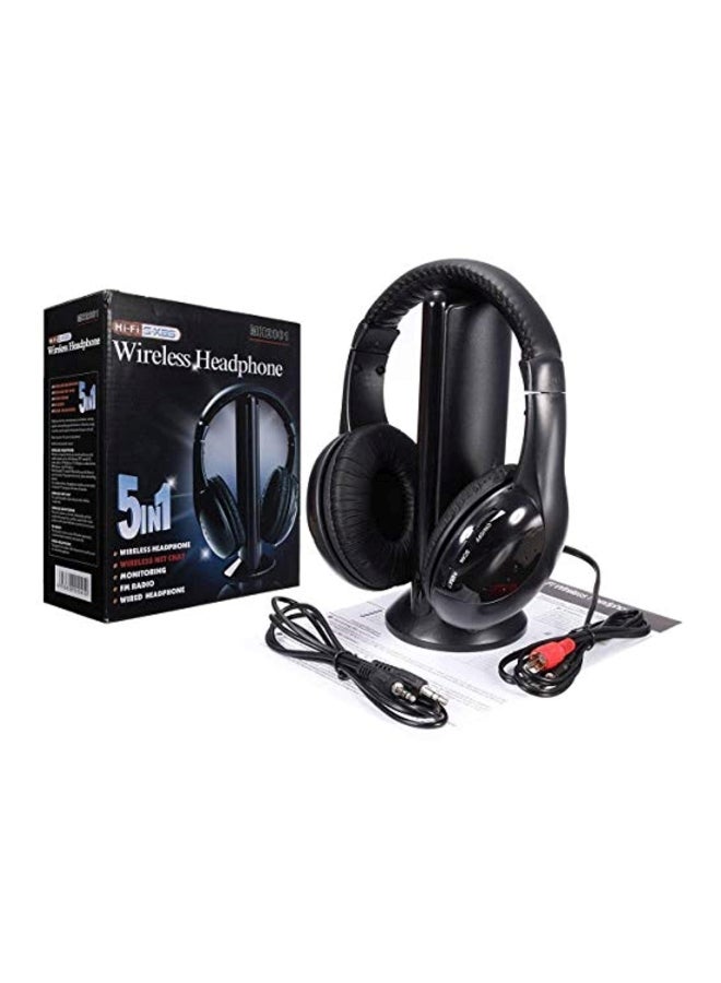 5-In-1 Wireless Over-Ear Headphone Black - Image 2