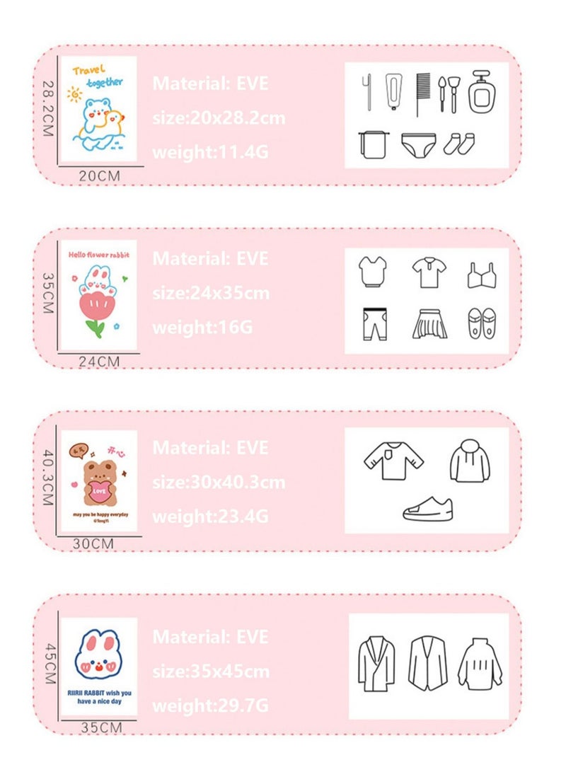 Travel Storage Bag, Clothing Sealed Bag, Luggage Transparent Bag,3 for each number, 12 in total - Image 4
