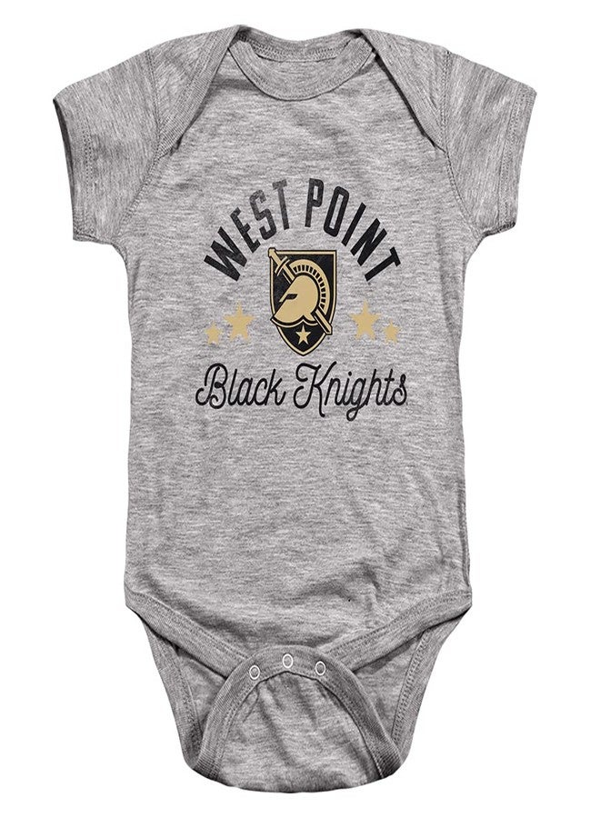 West Point United States Military Academy Official Black Knights Unisex Infant Snap Suit for Baby,Athletic Heather, 6 Months