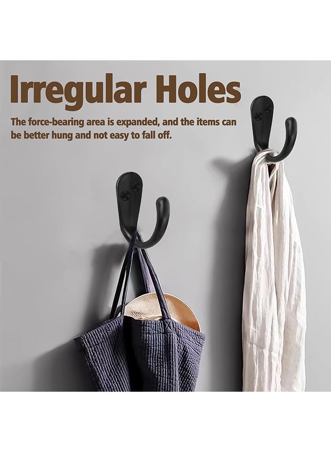 5 Pcs Single Prong Robe Hook, Black Hooks for Hanging Coats, Metal Flat Coat Hooks Wall Mounted for Hanging Towel Hooks with 10 Screws for Bag, Hat, Cap, Scarf, Cup - Image 3