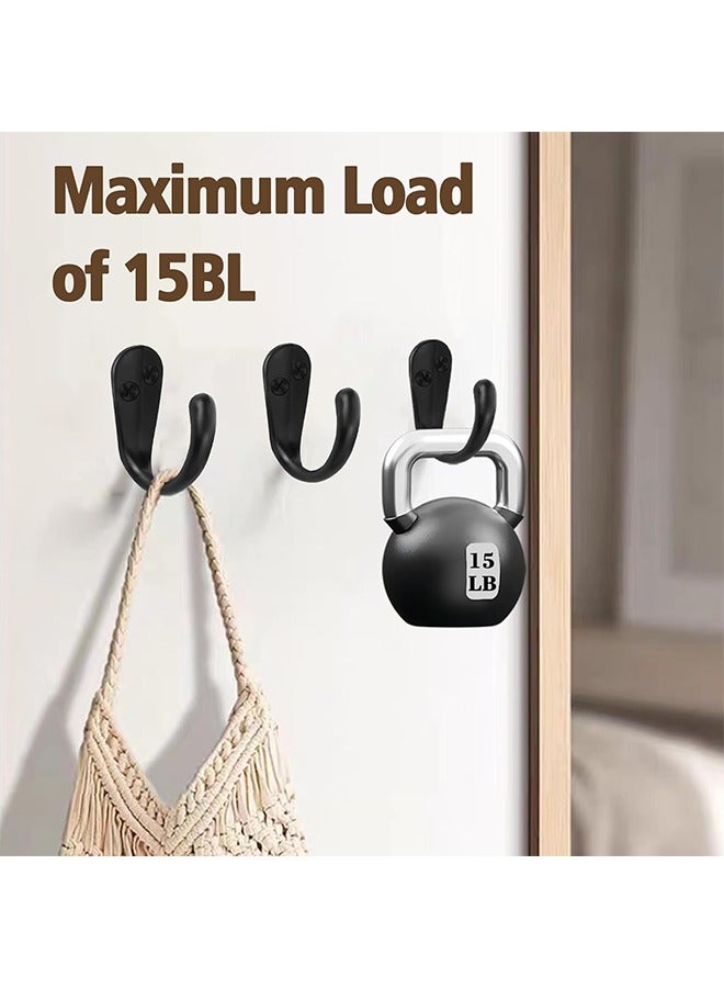 5 Pcs Single Prong Robe Hook, Black Hooks for Hanging Coats, Metal Flat Coat Hooks Wall Mounted for Hanging Towel Hooks with 10 Screws for Bag, Hat, Cap, Scarf, Cup - Image 4