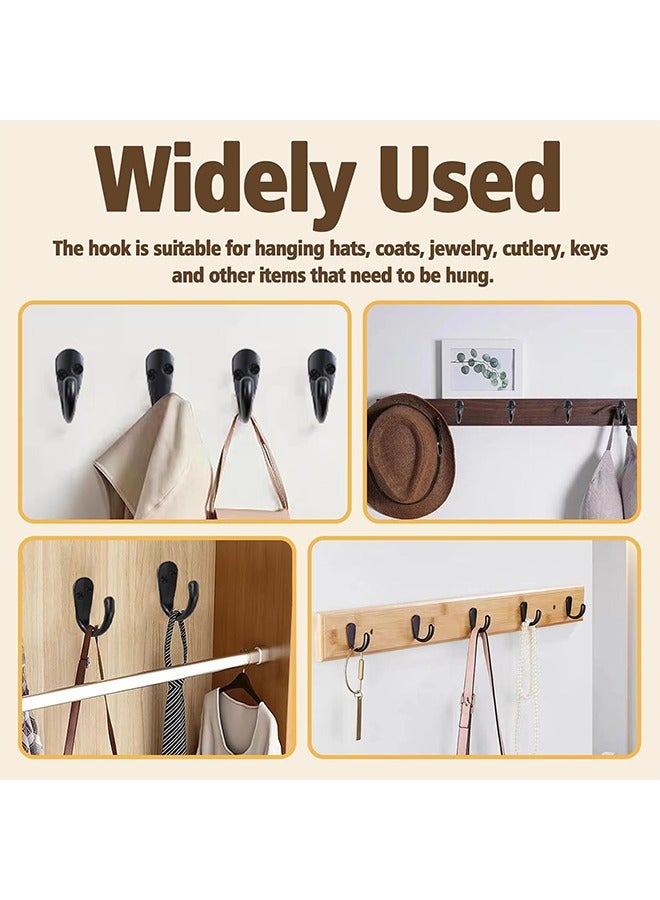 5 Pcs Single Prong Robe Hook, Black Hooks for Hanging Coats, Metal Flat Coat Hooks Wall Mounted for Hanging Towel Hooks with 10 Screws for Bag, Hat, Cap, Scarf, Cup - Image 2