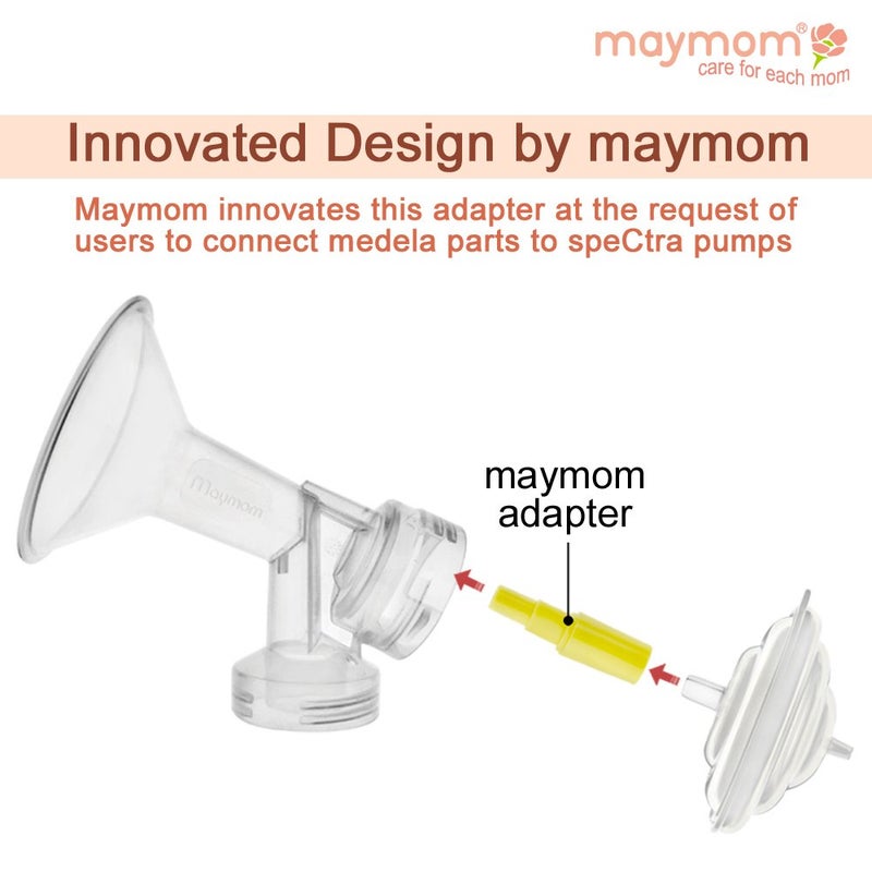 Maymom Flange Adapter Compatible with Selected Medela Breastshield, Compatible with Spectra Backflow Protector, Connects Maymom/Medela Breastshield and Spectra S1 S2 Backflow Protector, 6pc Yellow - Image 3