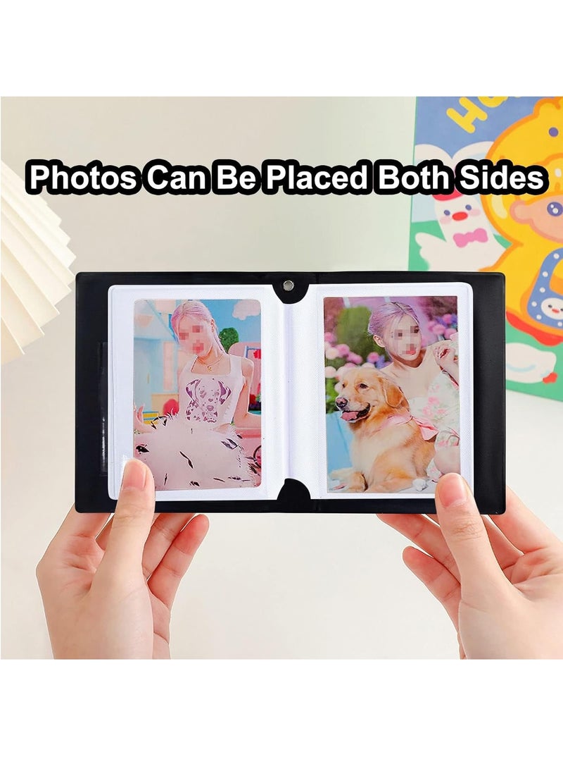 SOLARAE Kpop Photo Album 2 Packs Mini Kpop Photo Album Collect 40 Pockets 3 Inch Kpop Photocard Holder Book Small Photocard Binder Photo Card Binder Love Heart Hollow Picture Album for Photo Cards Picture - Image 2