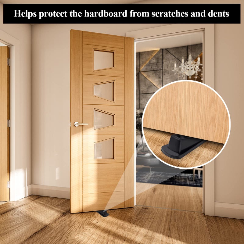 Utron 4 Pack Door Stoppers, Rubber for Bottom of Door, Rubber Door Stopper Wedge, Sturdy Stackable Door Stops for Floor - Image 3