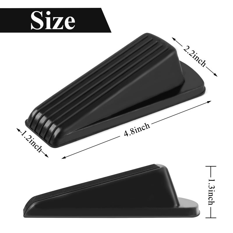Utron 4 Pack Door Stoppers, Rubber for Bottom of Door, Rubber Door Stopper Wedge, Sturdy Stackable Door Stops for Floor - Image 2
