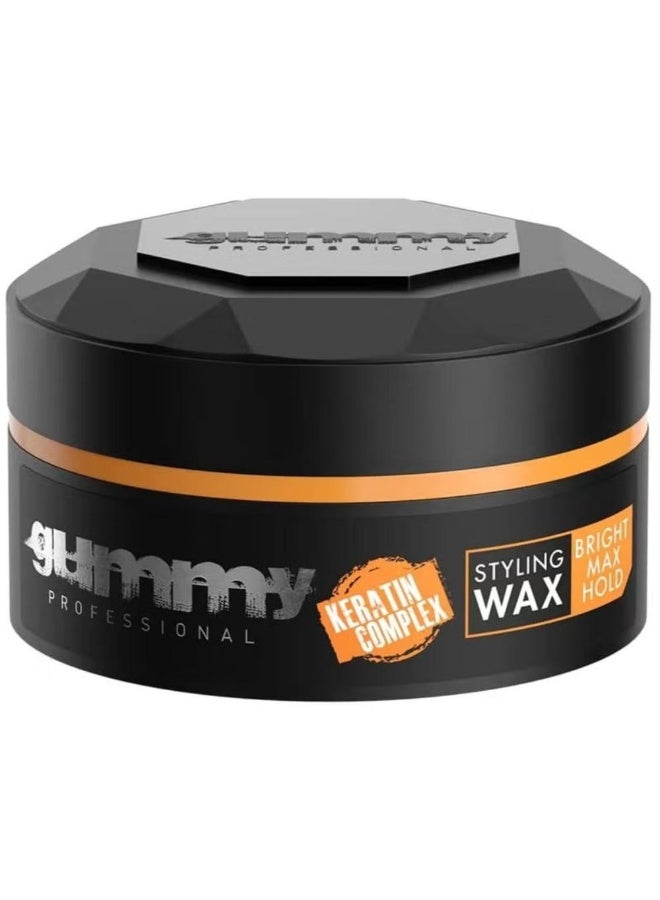 Keratin Hair Styling Wax Glossy Orange Strong Hold 150ml