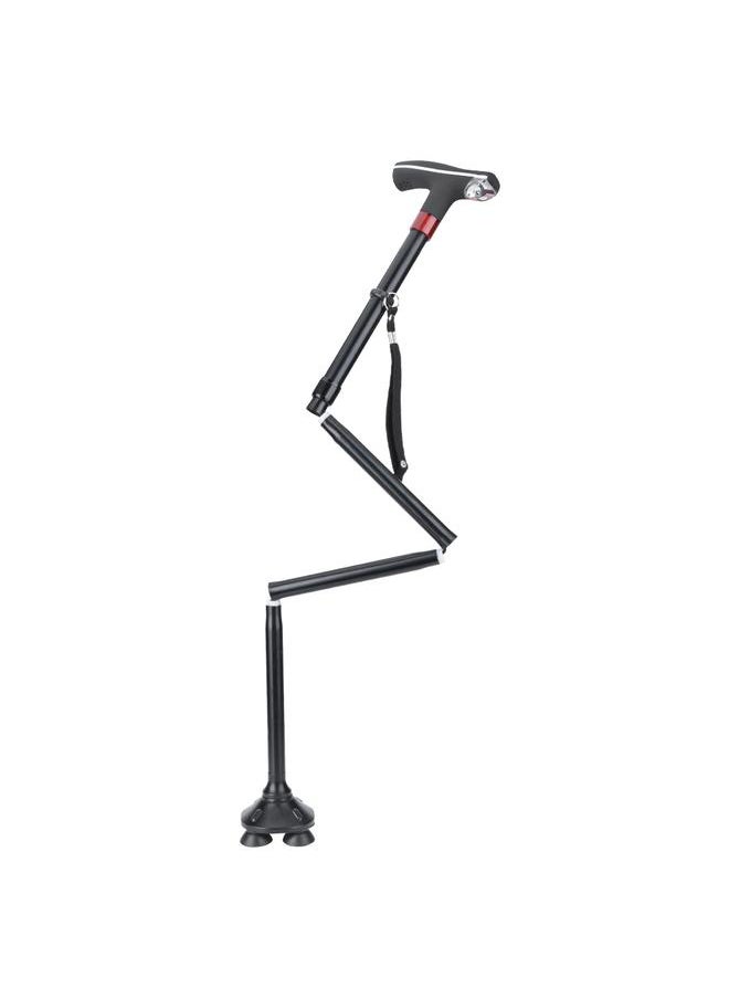 Thoraya Thicken Aluminum Alloy Adjustable Folding Cane Elderly Walking Sticks with Light Alertor  - Image 3