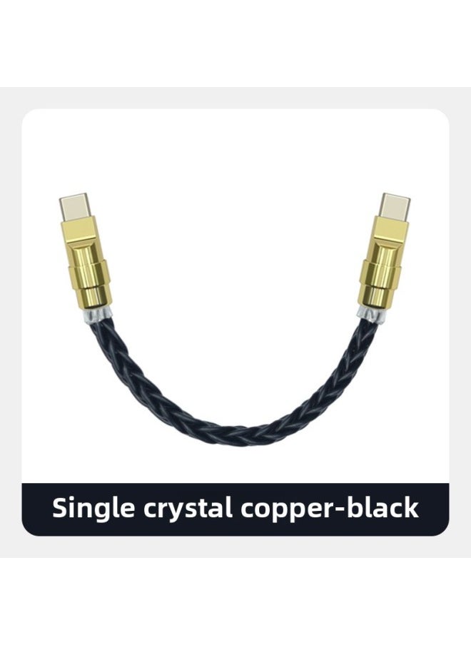Generic Pure Copper Hardware Ultra-soft Single Crystal Copper Data Cable For Iphone16 Mobile Phone Mate70 Fast Charging Treasure Short Line-Color:0.25m Usb To For Apple/12w-Model:Single Crystal Copper Black [gold Copper Shell]  - Image 1