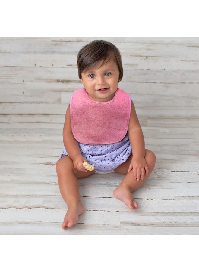 Neat Solutions 8 Pack Multi-Color Solid Knit Terry Feeder Bib, Girl, 8 Count  - Image 2