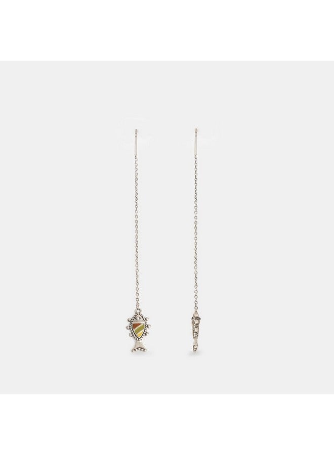Shaya Women By Caratlane Meen Sui Dhaga Earrings In Oxidised 925 Silver - Image 4