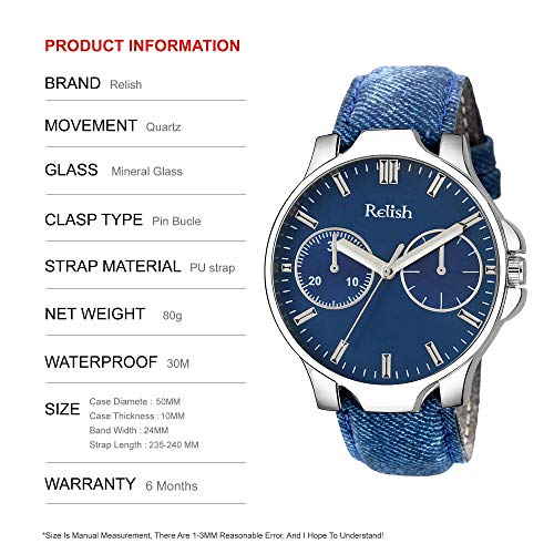Relish Rubber Denim Analogue Men's And Boy's Watch, Belt, Wayfarer Sunglasses & Blue Wallet Combo Box For Gifts - Image 4